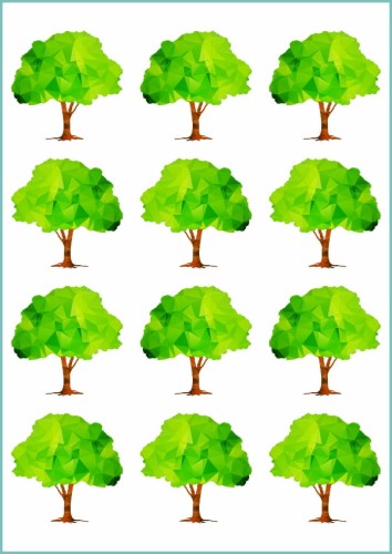 Tatuaże tymczasowe green polygonal tree