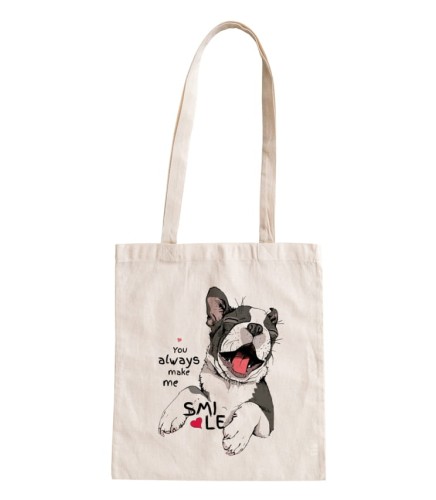 torba bawełniana z długimi uszami, z nadrukiem - you always make me smile.jpg