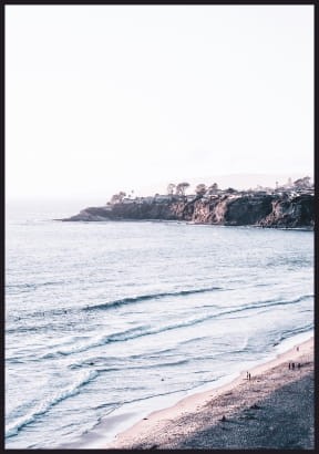 Plakat plaża i klify w Kalifornii - zdjęcie widok na urwisty brzeg oceanu