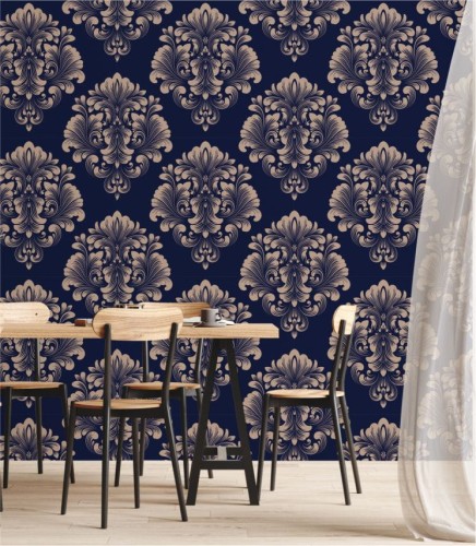 Klasyczny wzór tapety wiktoriański kwiat, która idealnie będzie pasować nie tylko do salonu, ale również do jadalni czy biura.