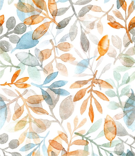 Próbka tapety ręcznie malowane listki