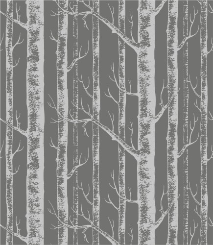 Próbka tapety brzozy na szarym tle