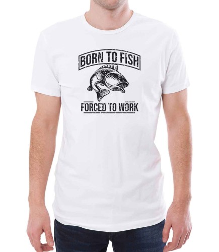 Biały T-shirt męski dla wędkarza