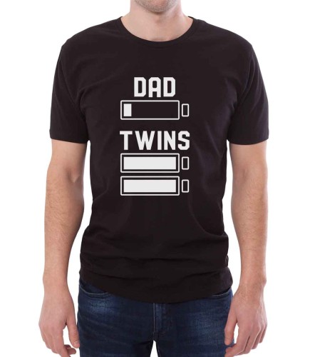 Czarna koszulka dla taty bliźniaków