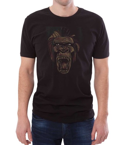 Czarna męska koszulka krzyczący goryl