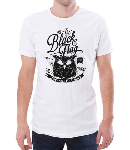 Biała męska koszulka nocnego marka