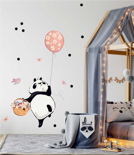 Naklejka panda i balonik - wizualizacja