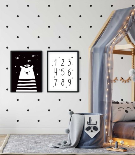 Naklejki małe kropki - wizualizacja