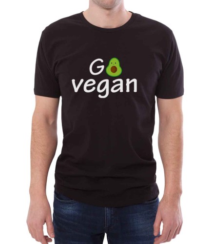 T-shirt z napisem go vegan - zostań weganinem