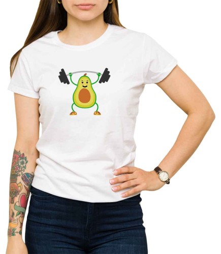 Biała damska koszulka z awokado