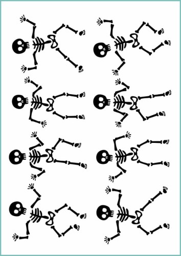 Czarne tańczące kościotrupy  - tatuaże zmywalne na straszną imprezę dla dzieci