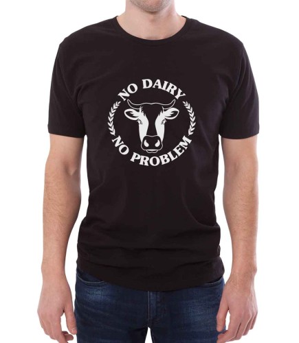 Koszulka no dairy no problem, czarny męski T-shirt