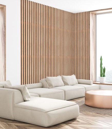Nowoczesna tapeta w modne drewniana lamele, które ozdobią każdy salon czy sypialnię, tworząc przytulne wnętrze