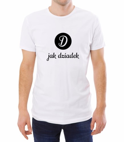 Biała męska koszulka d jak dziadek