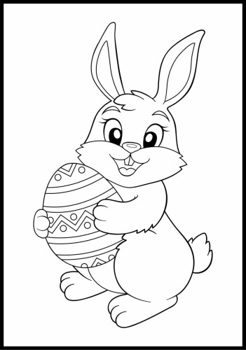 Kolorowanka zajączek z pisanką