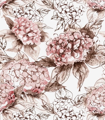 Próbka tapety hortensja