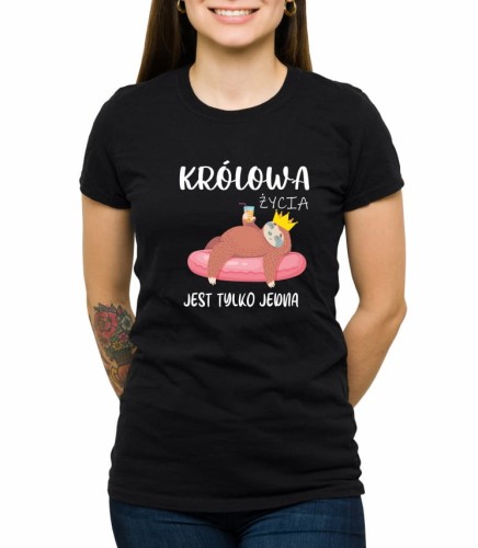 Czarna koszulka królowa życia