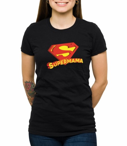 Czarna koszulka supermama