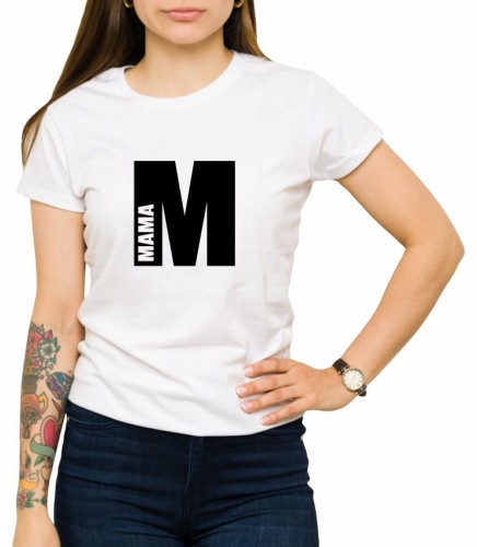 Biała koszulka m jak mama