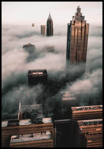 Niezwykła fotografia drapaczy chmur z widzianych z perspektywy ponad obłokami