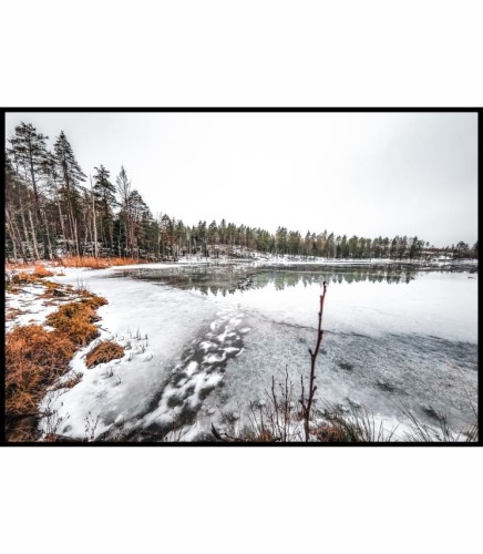 Zdjęcie rzeki podczas zimowych roztopów