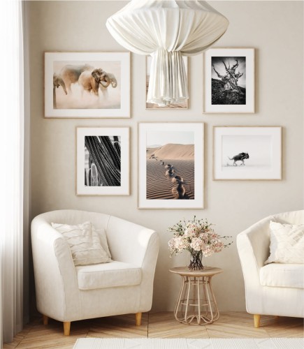 Ciepła kolekcja plakatów nawiązująca do Afryki i krajobrazów pustyni