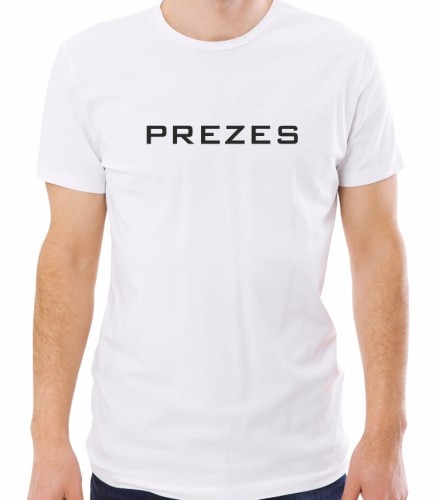 Biała męska koszulka prezes