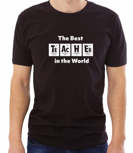 Czarna męska koszulka the best teacher