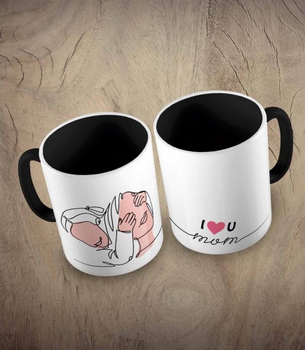 Kubek I love you mom - wizualizacja dwustronna