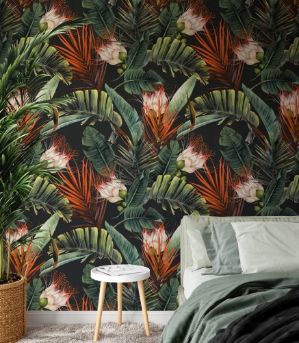 Tapeta tropikalne kwiaty - wizualizacja
