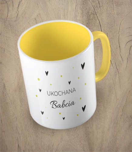 Żółty kubek ukochana babcia