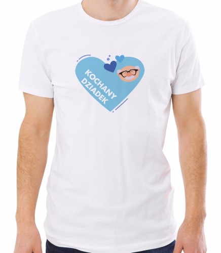 Biała męska koszulka kochany dziadek