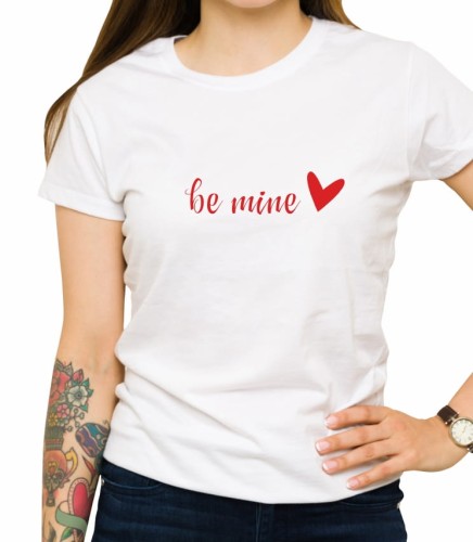 Biała damska koszulka be mine