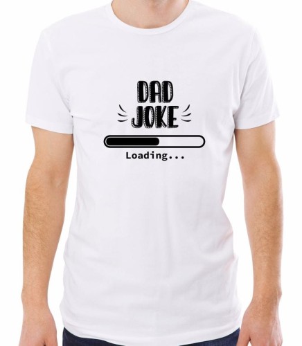 Biała męska koszulka dad joke loading