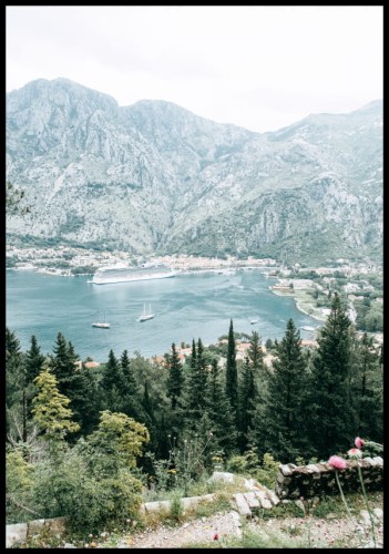 Plakat góry i skały w Czarnogórze