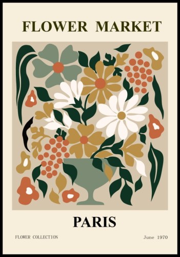Plakat flower market paris