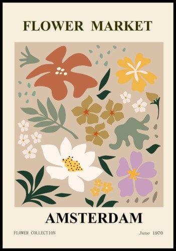 Plakat flower market amsterdam