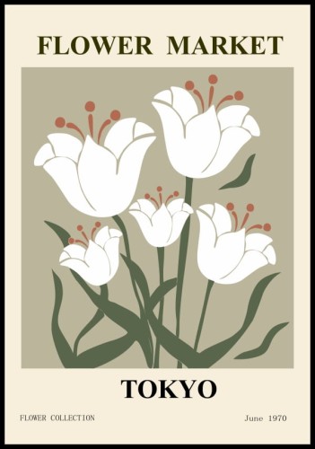 Plakat flower market Tokyo