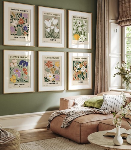 Zestaw plakatów flower market gallery