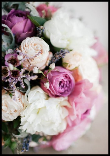 Plakat bukiet kolorowych róż