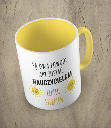 Kubek są dwa powody aby zostać nauczycielem żółty