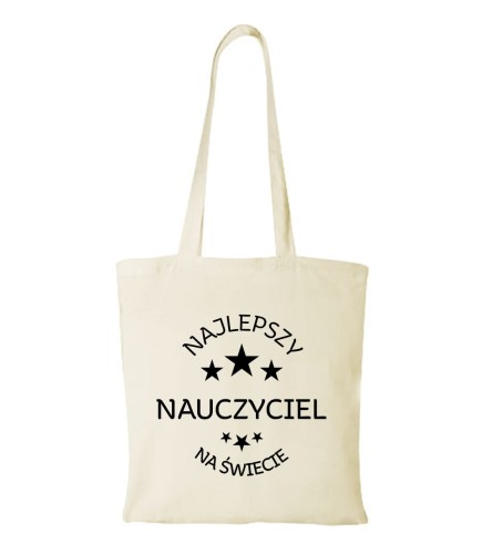 Ekologiczna torba z nadrukiem: "Najlepszy nauczyciel na świecie".