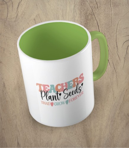 jasnozielony kubek teachers plant seeds