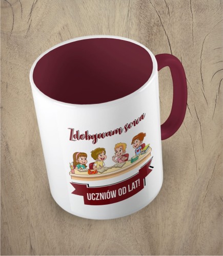 Kubek zdobywam serca uczniów bordowy