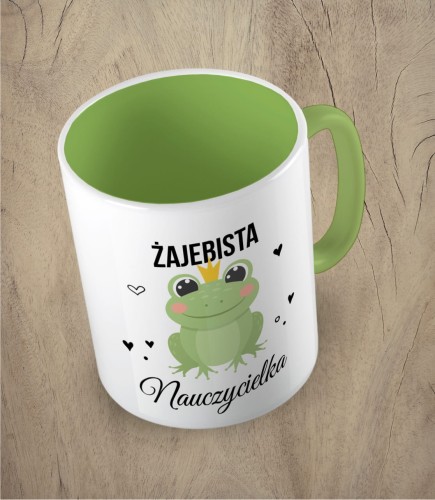Kubek żajebista nauczycielka jasnozielony