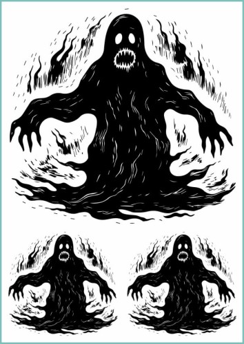 Tatuaże tymczasowe straszny duch