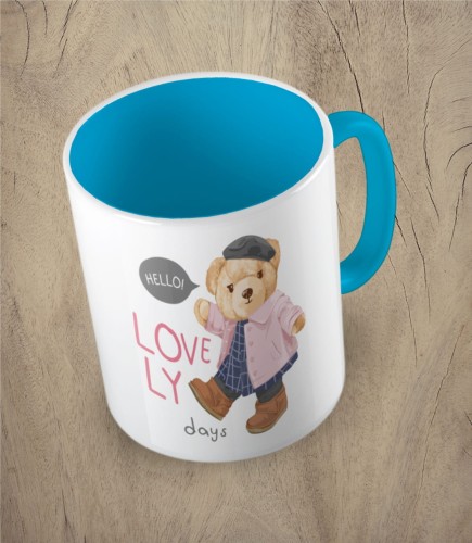 Błękitny kubek bear doll girl