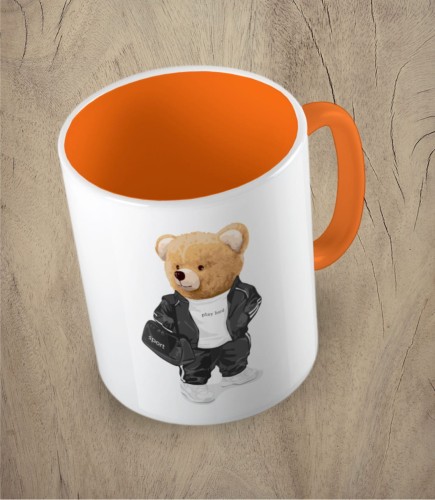 Pomarańczowy kubek bear doll sport