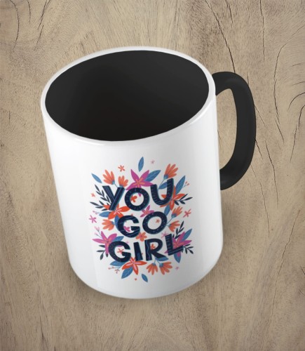 Czarny kubek you go girl