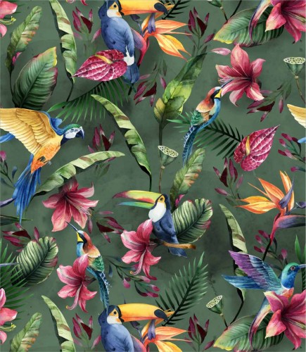 Tapeta tukan i papuga w raju